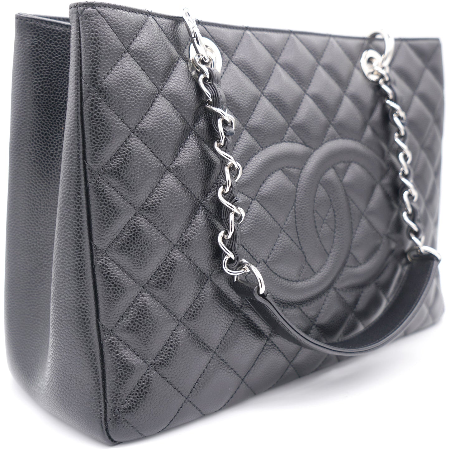 Chanel Black Quilted Caviar Leather Grand GST Shopper Tote Bag