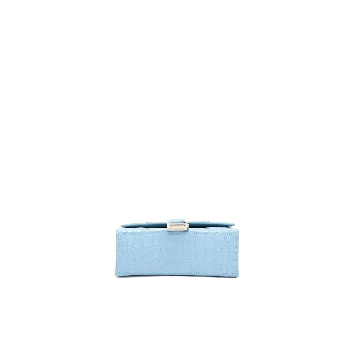 Balenciaga Hourglass Cro-Embossed Calfskin Light Blue