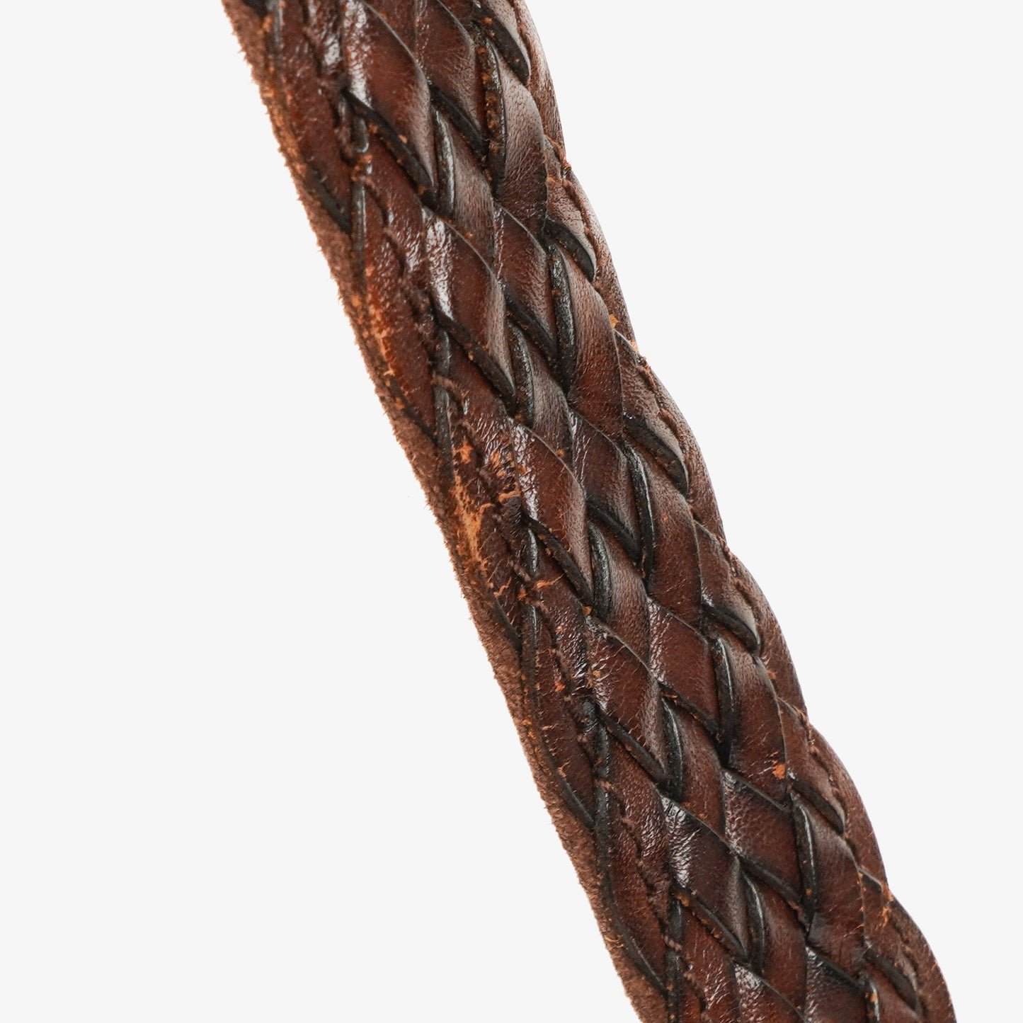 Gucci Brown Woven Leather Bamboo Top Handle Bag