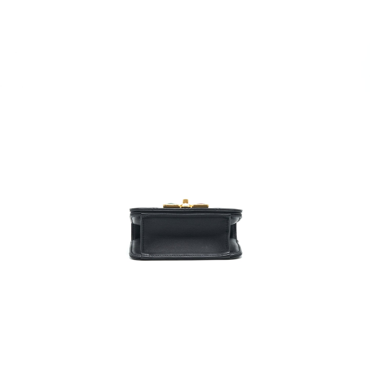Chanel Small Flap Bag with Calfskin, Pearl , Resin Black