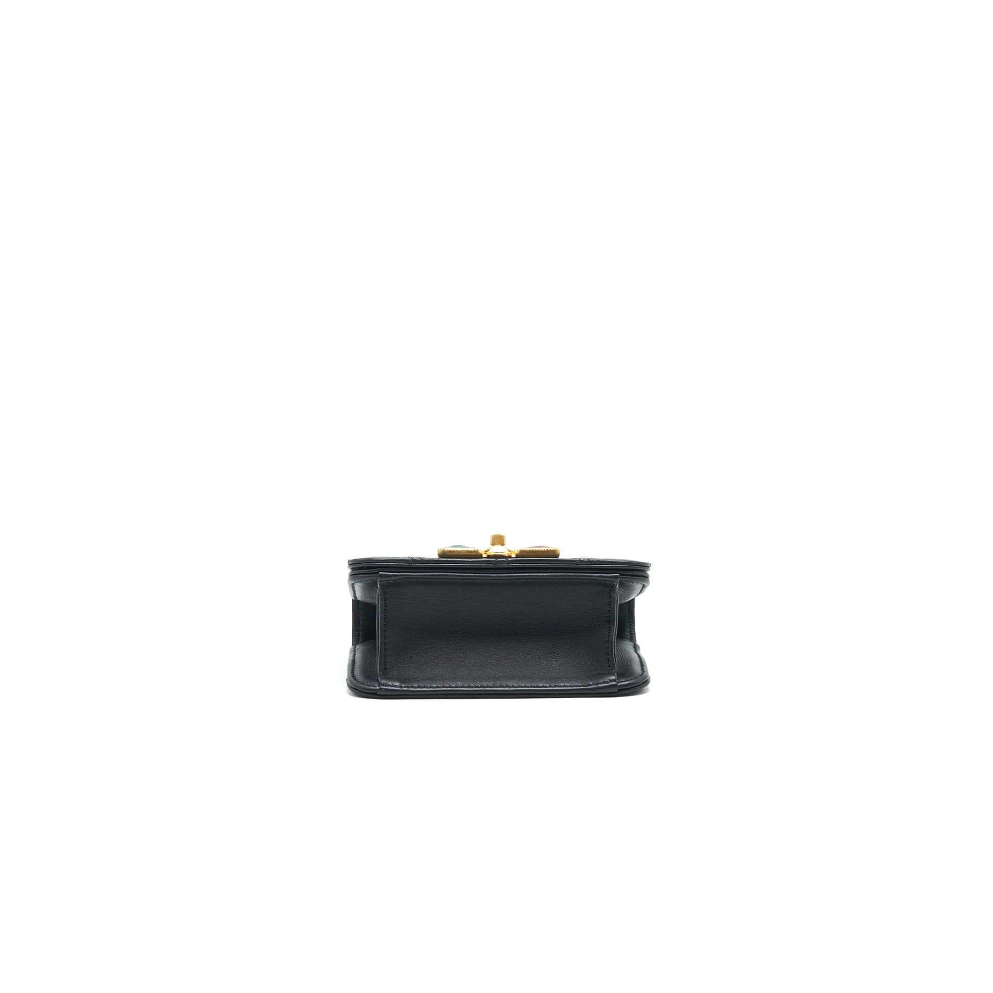 Chanel Small Flap Bag with Calfskin, Pearl , Resin Black