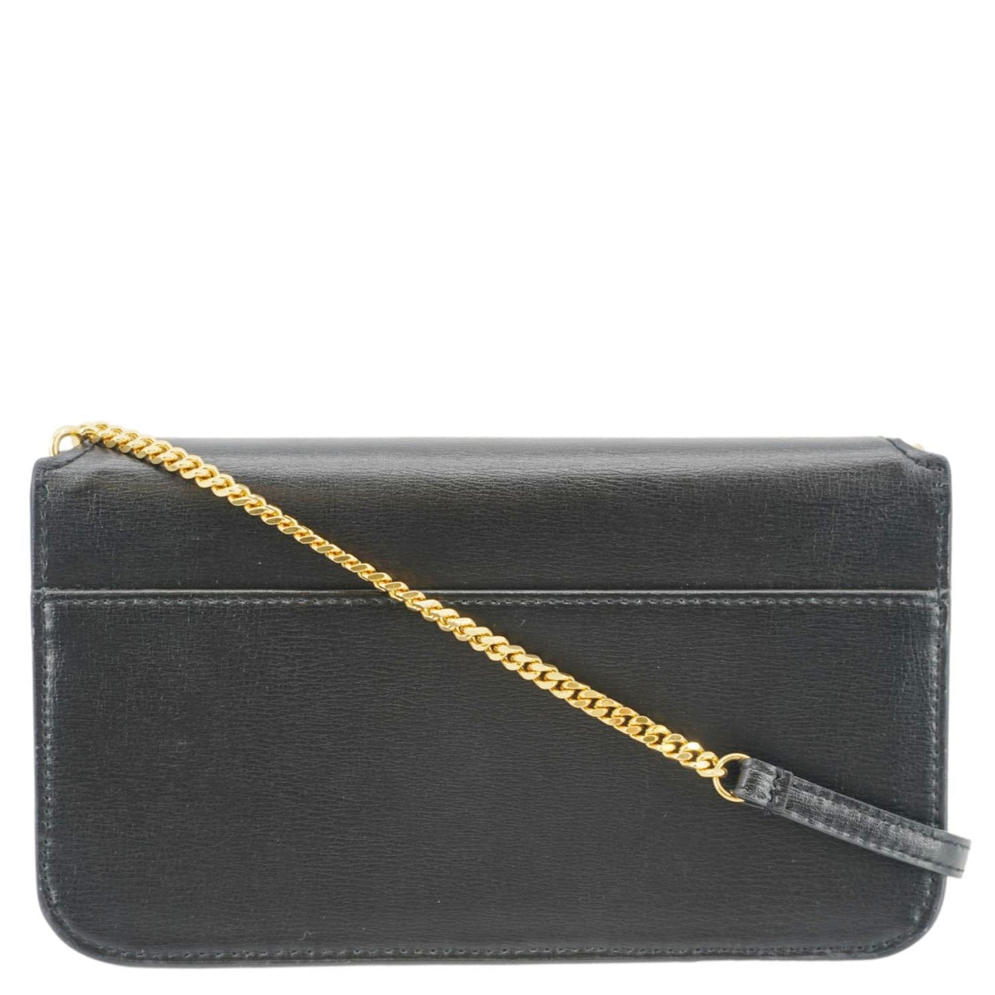 SAINT LAURENT Cassandre Phone Holder Leather Shoulder Bag Black
