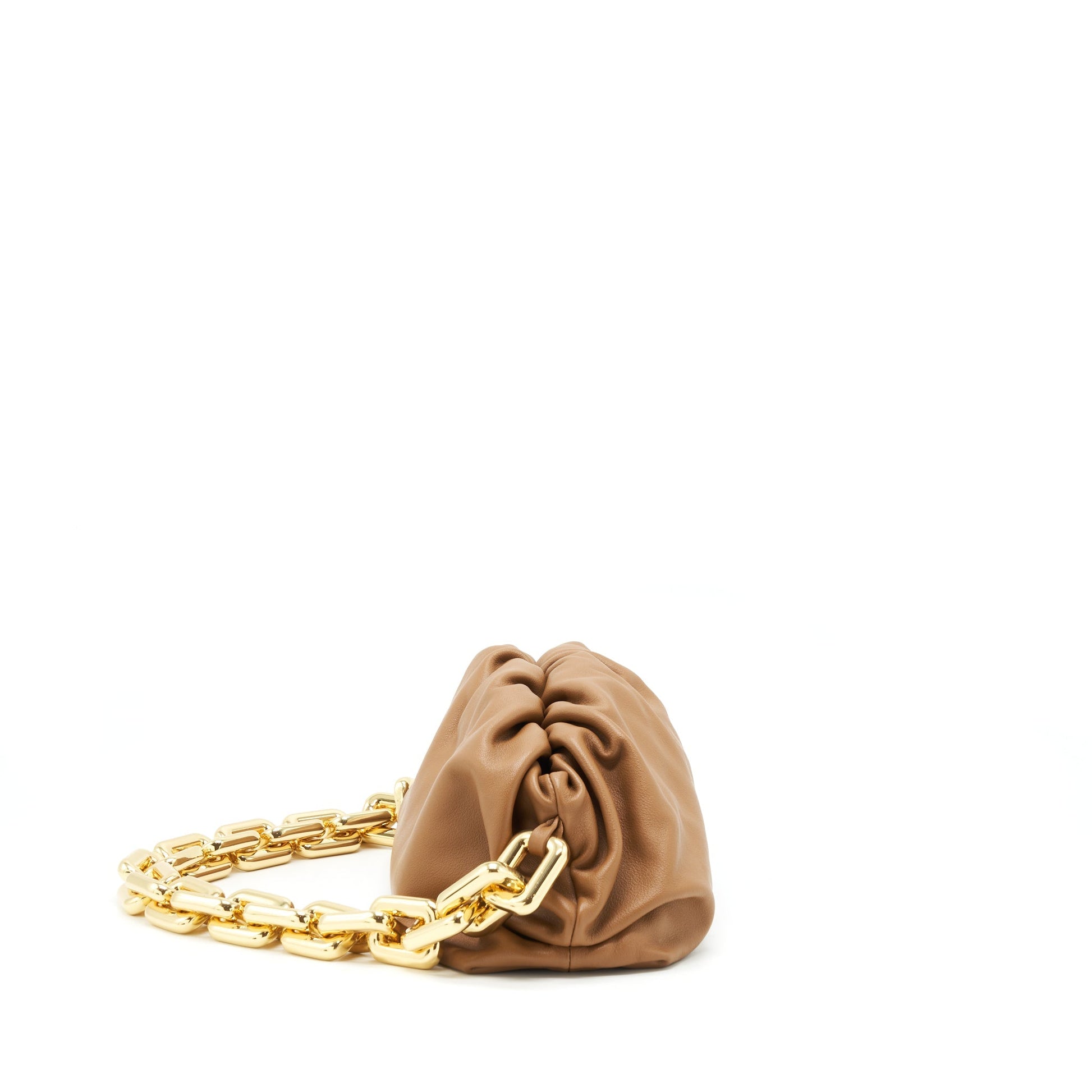 Bottega Veneta Chain Pouch Calfskin Camel