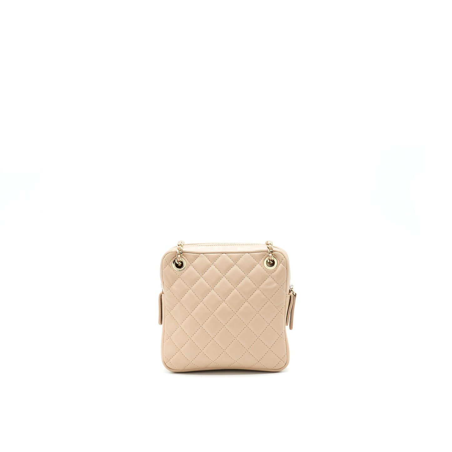 Chanel Quilted Chain Shoulder Bag/ Crossbody Bag beige L