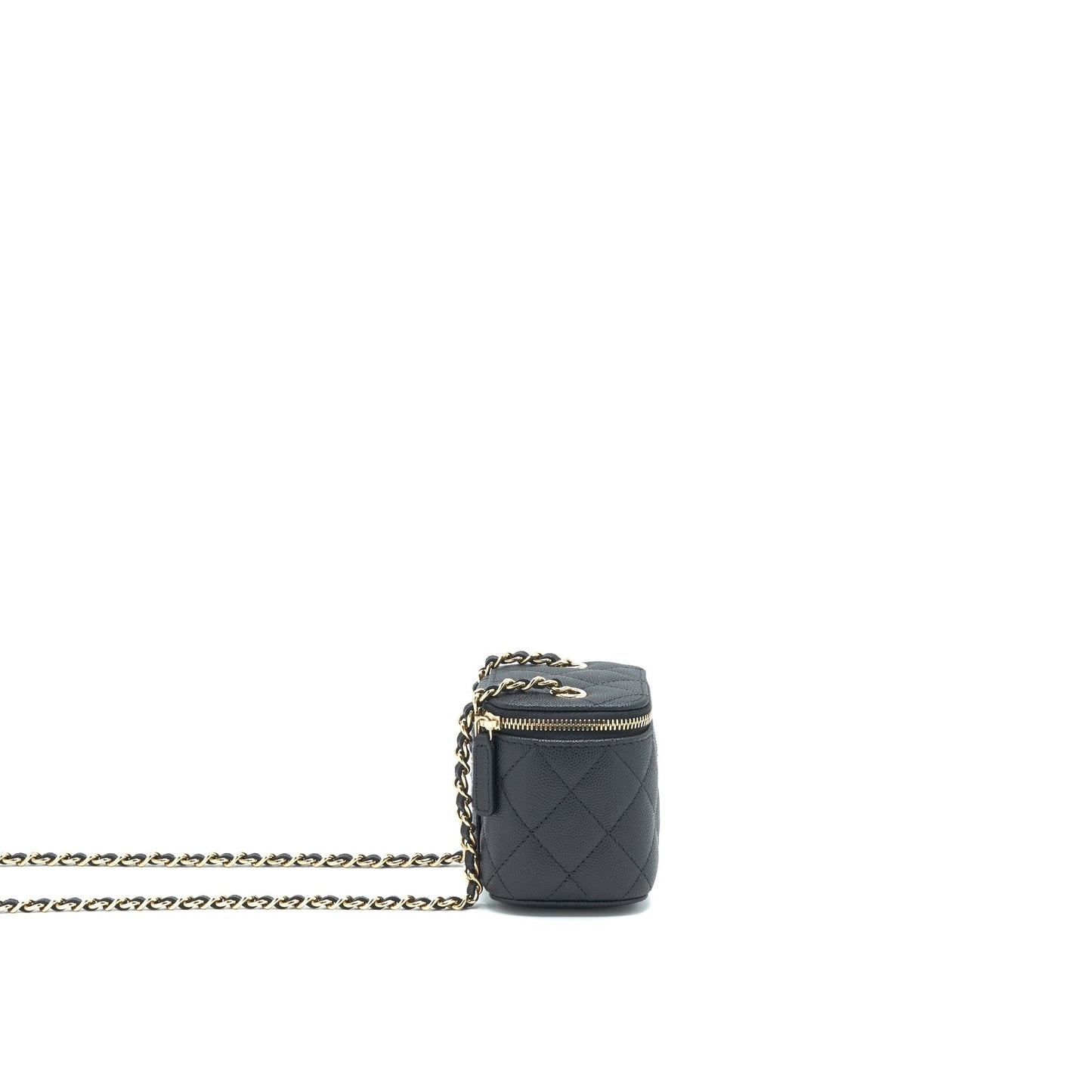 Chanel 22C Mini Vanity With Chain Black Caviar L