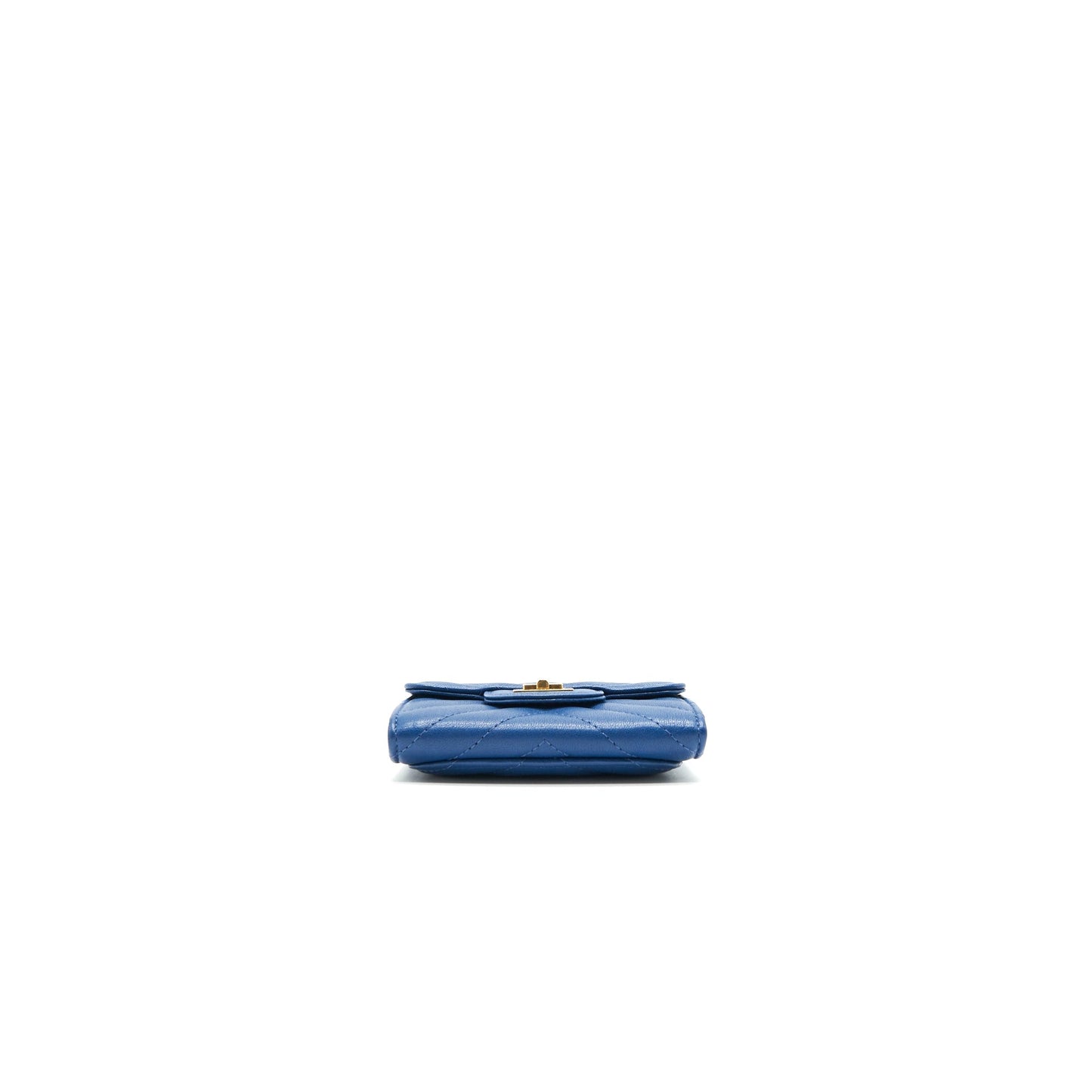 Chanel Chevron 2.55 reissue card Holder Blue