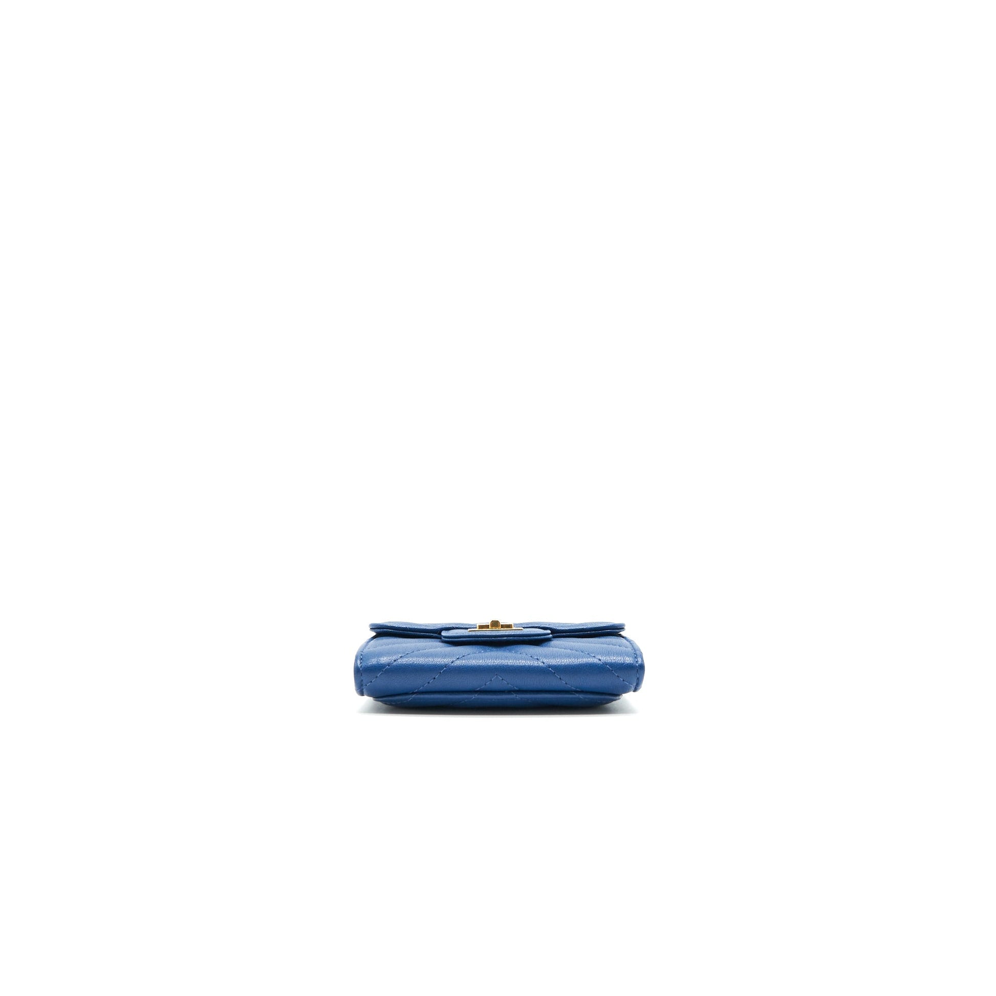Chanel Chevron 2.55 reissue card Holder Blue