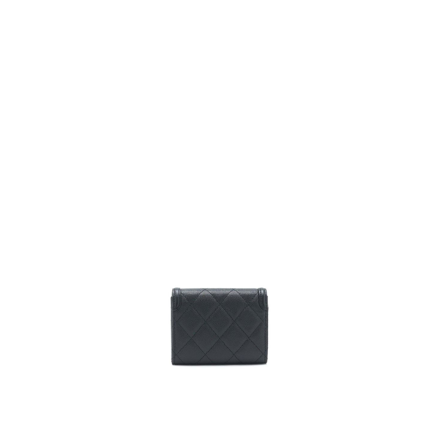 Chanel Filigree Flap Card Holder Caviar Black