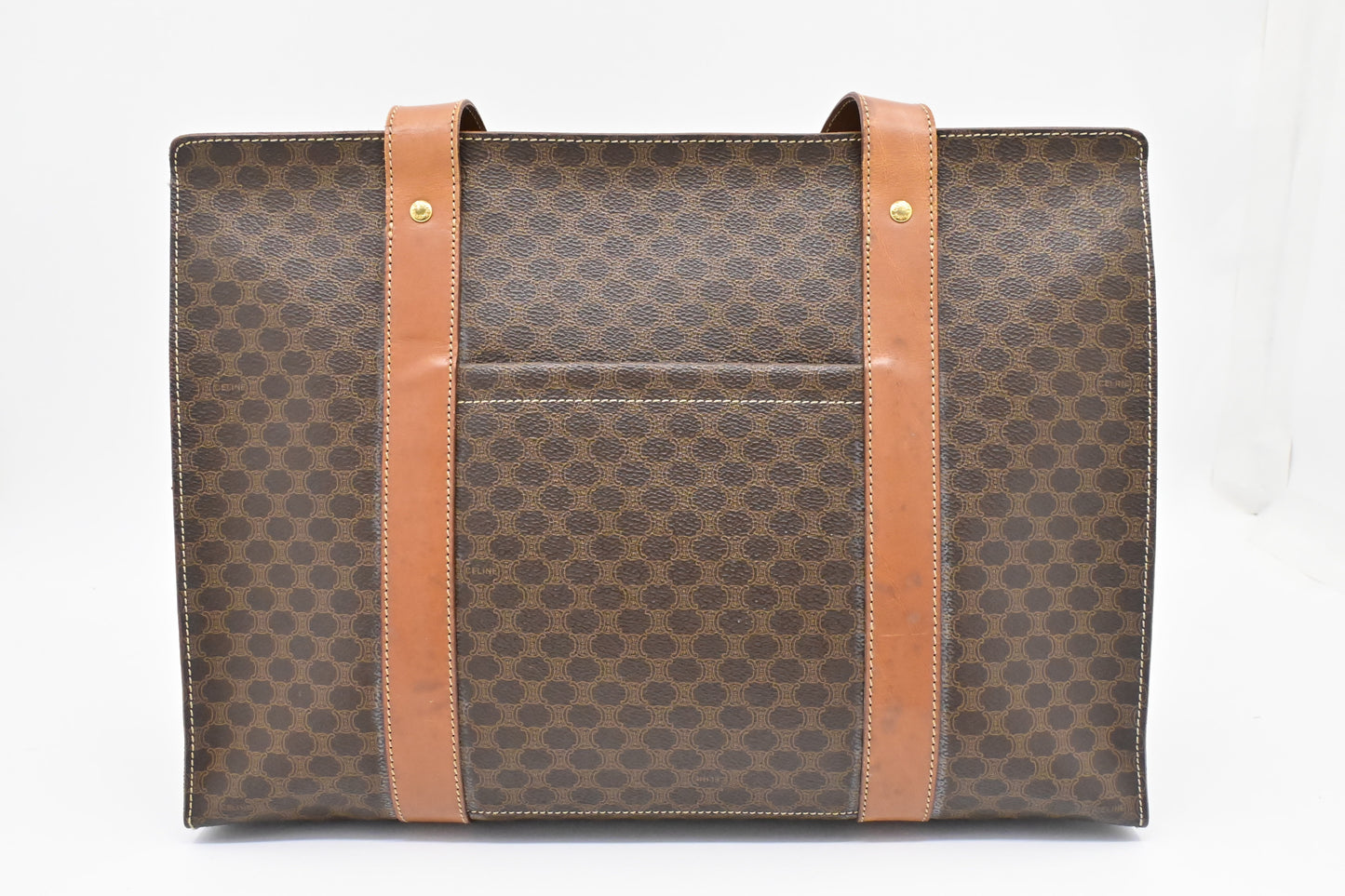 Celine Shoulder Bag in Brown Macadam Canvas