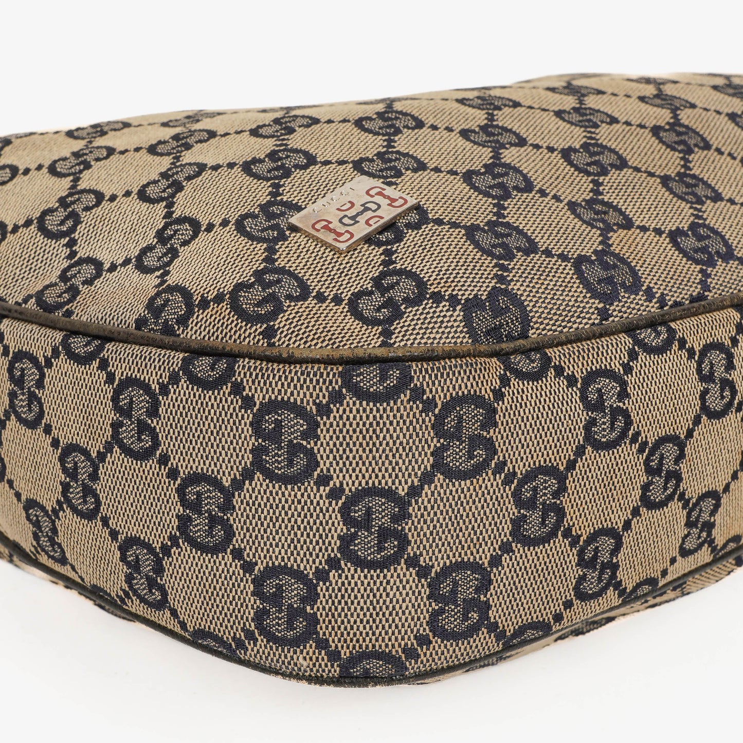 Gucci Charmy Navy GG Canvas Sherry Line Hobo Bag