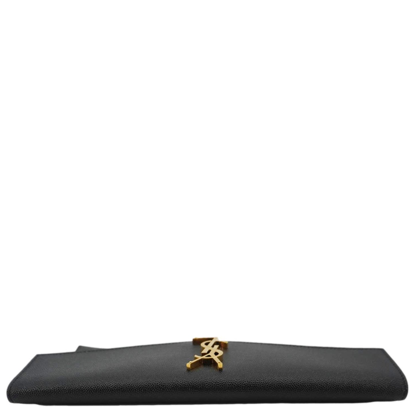 SAINT LAURENT Uptown Envelope Grain De Poudre Leather Clutch Black