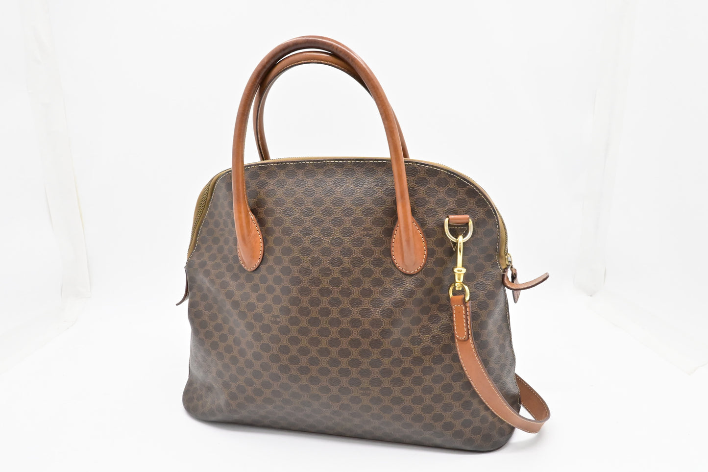 Celine Bowling Bag in Brown Macadam Canvas