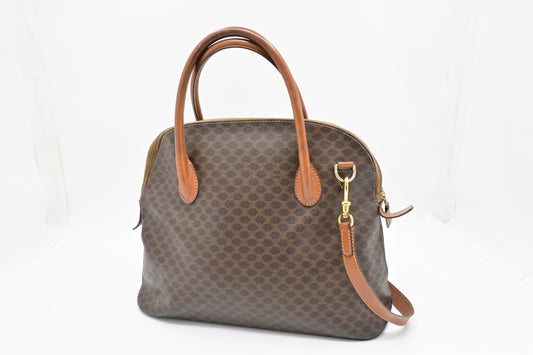 Celine Bowling Bag in Brown Macadam Canvas