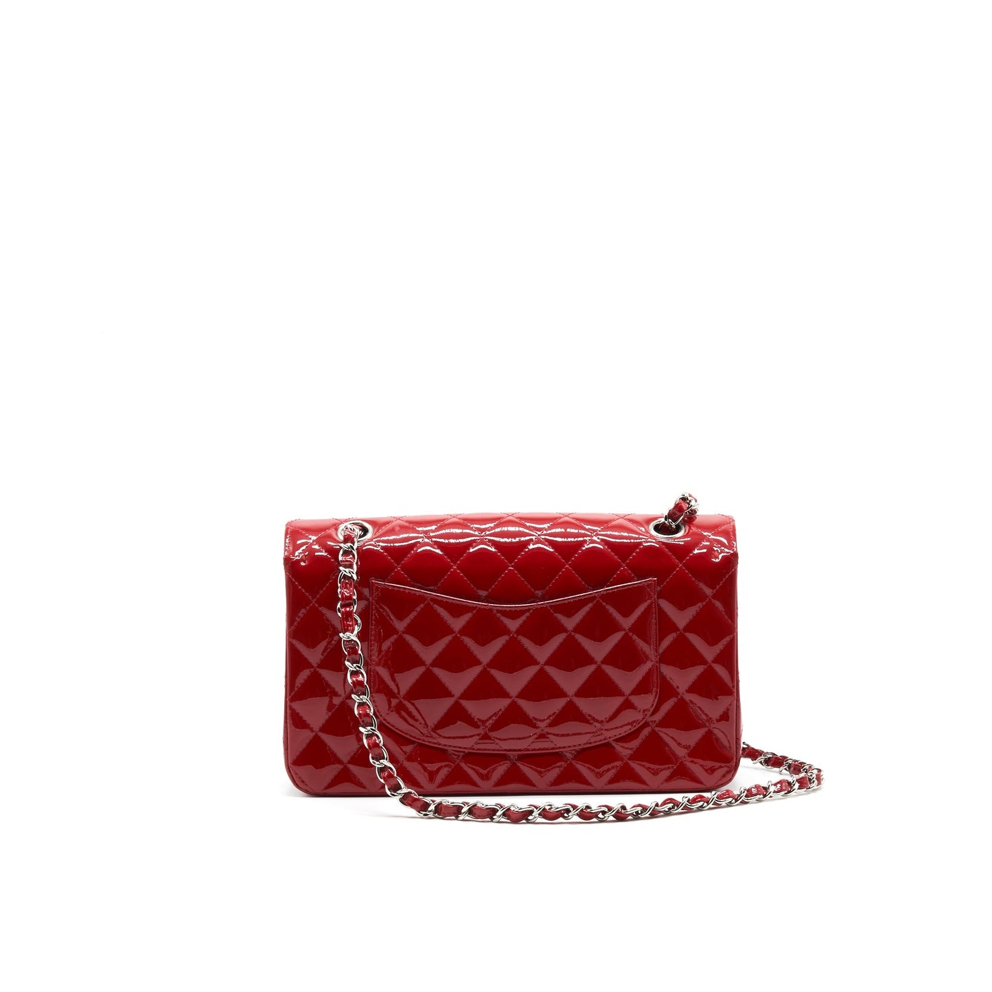 Chanel Medium Classic Double Flap Bag Patent Leather Red