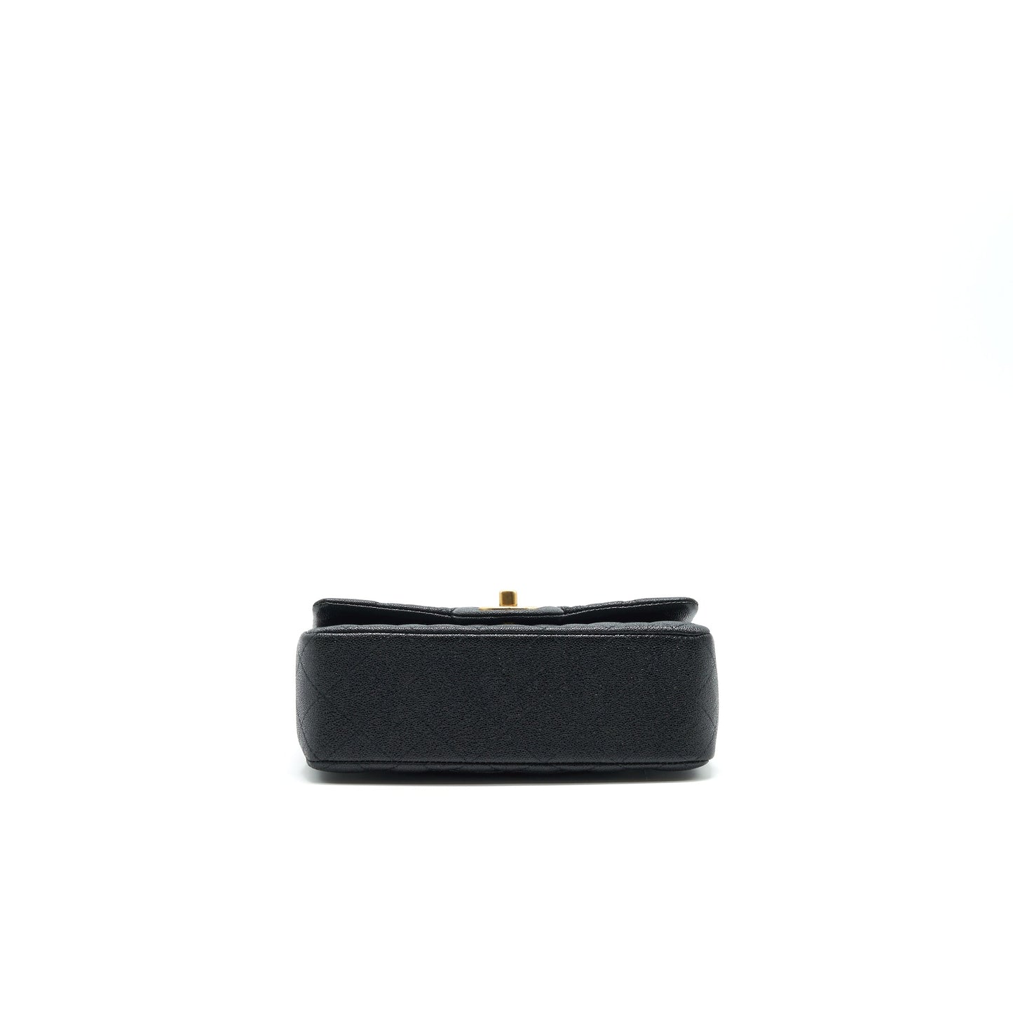 Chanel Rectangular Mini Top Handle Flap Bag granied calfskin black