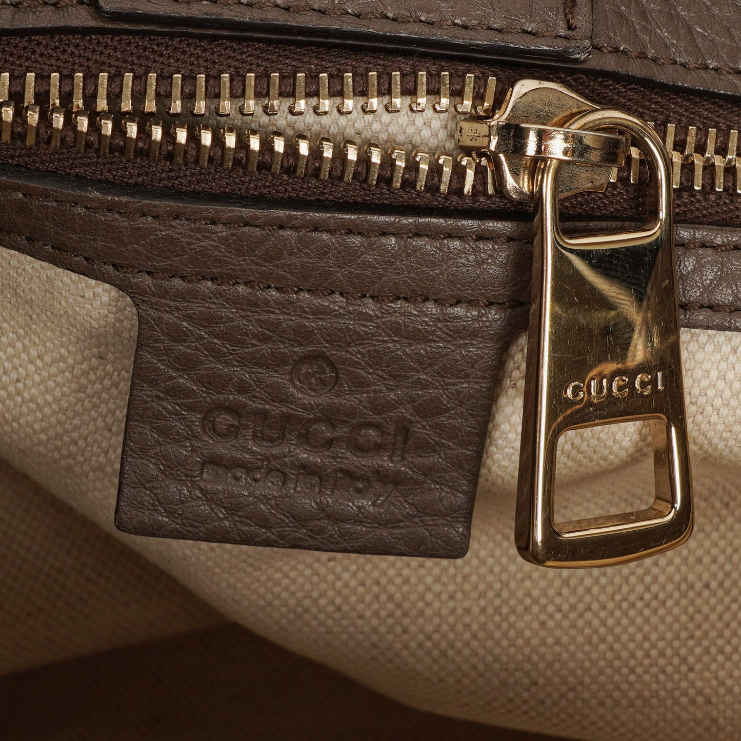 Gucci Pebbled Calfskin Bamboo Shopper Tote Bag