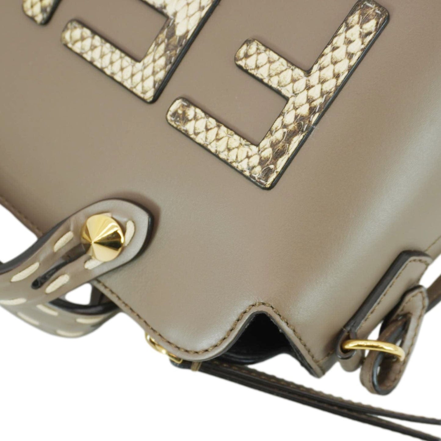 FENDI Moonlight Leather Crossbody Saddle Bag Blue