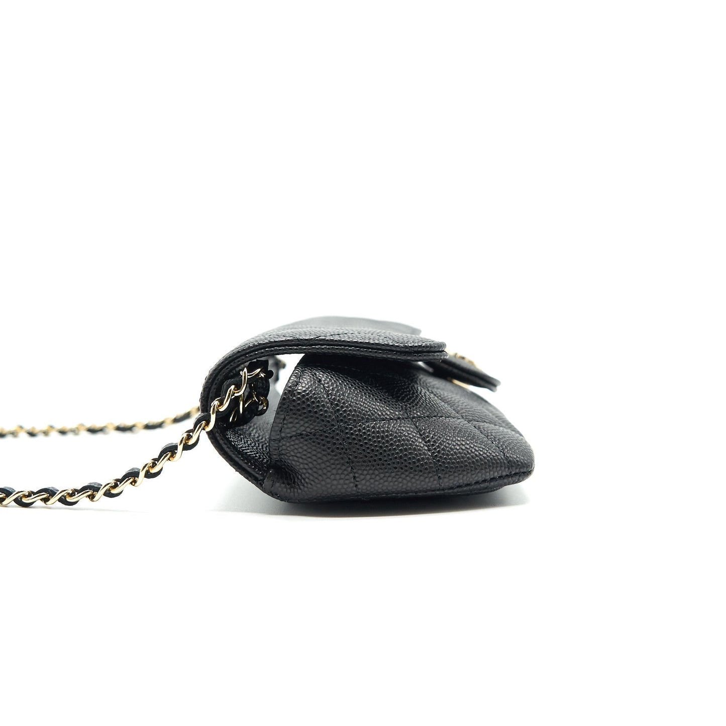 Chanel Glasses Case With Classic Chain Black L