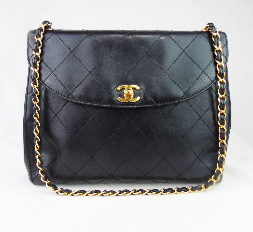 Chanel Black lambskin flap Bag 1997 Kelly