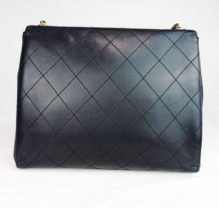 Chanel Black lambskin flap Bag 1997 Kelly
