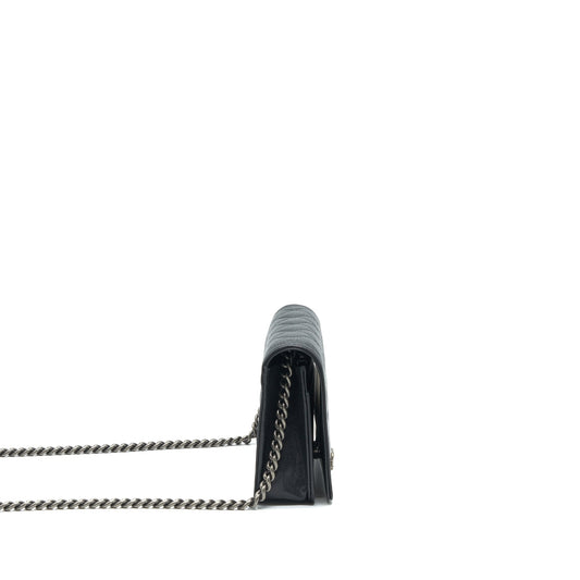 Chanel Boy Wallet On Chain Caviar Black Ruthenium Hardware Microchip