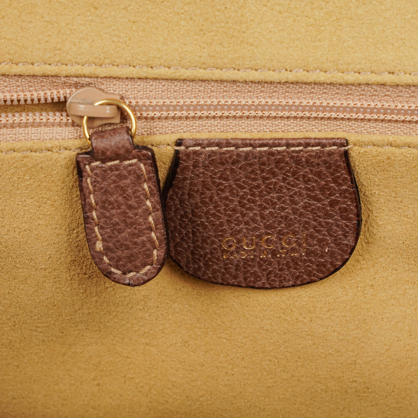 Gucci Vintage Bamboo Brown Leather Vanity Case Bag