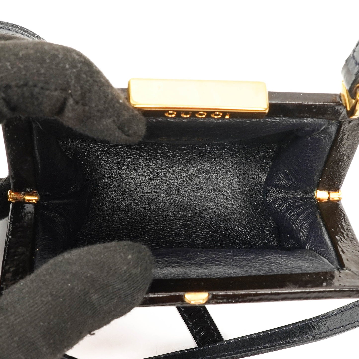 Gucci Black Patent Leather Shouder Bag