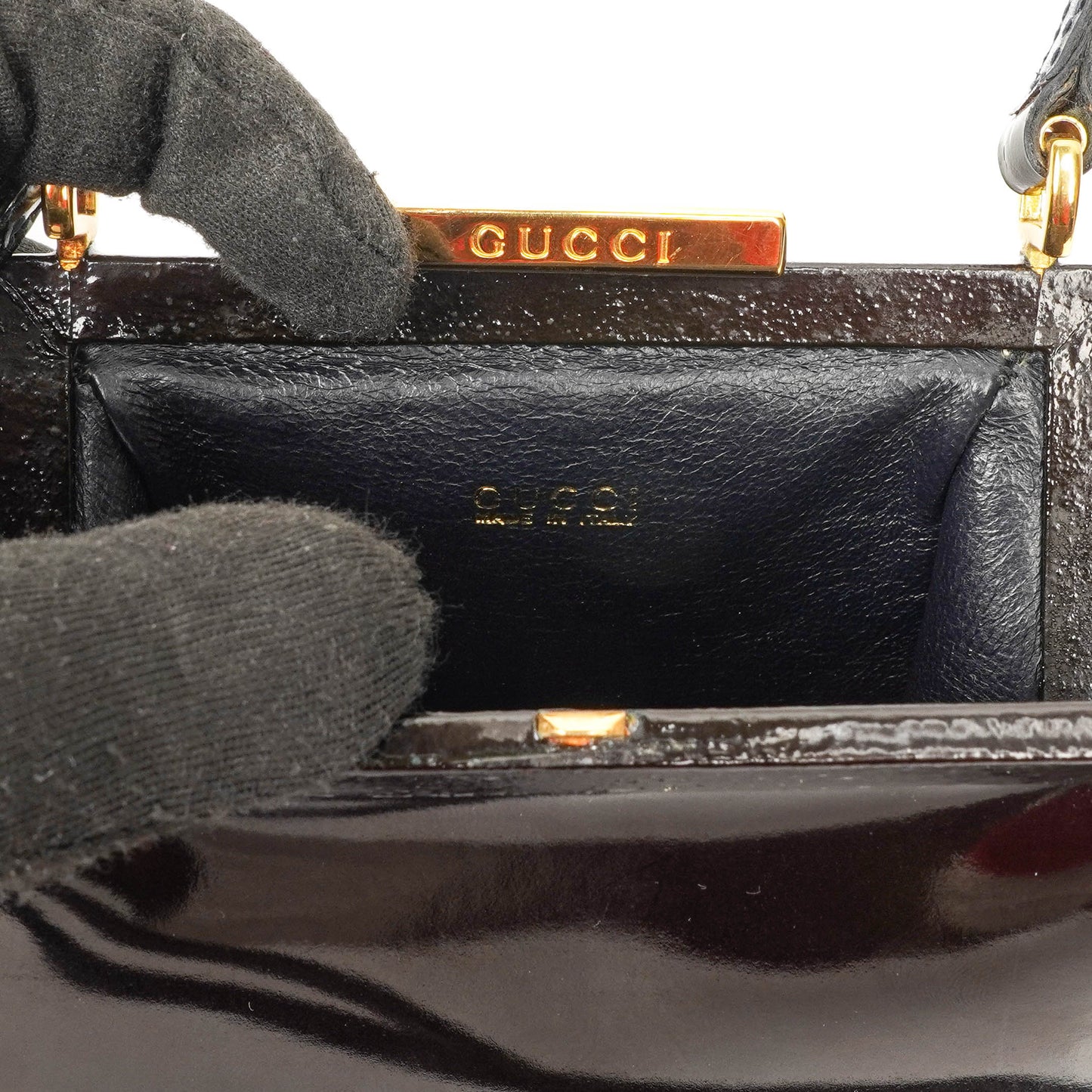 Gucci Black Patent Leather Shouder Bag