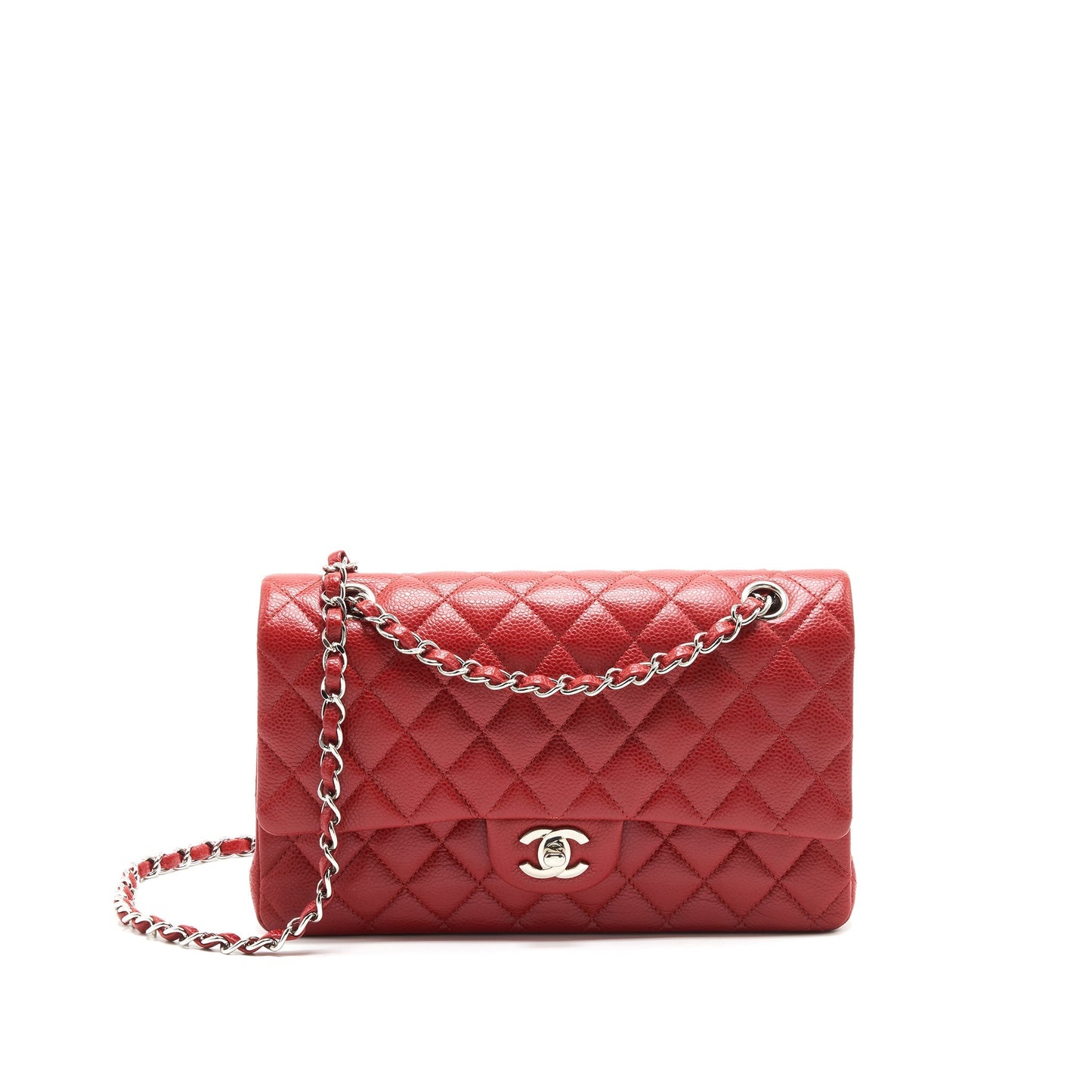 Chanel Medium Classic Double Flap Caviar Red