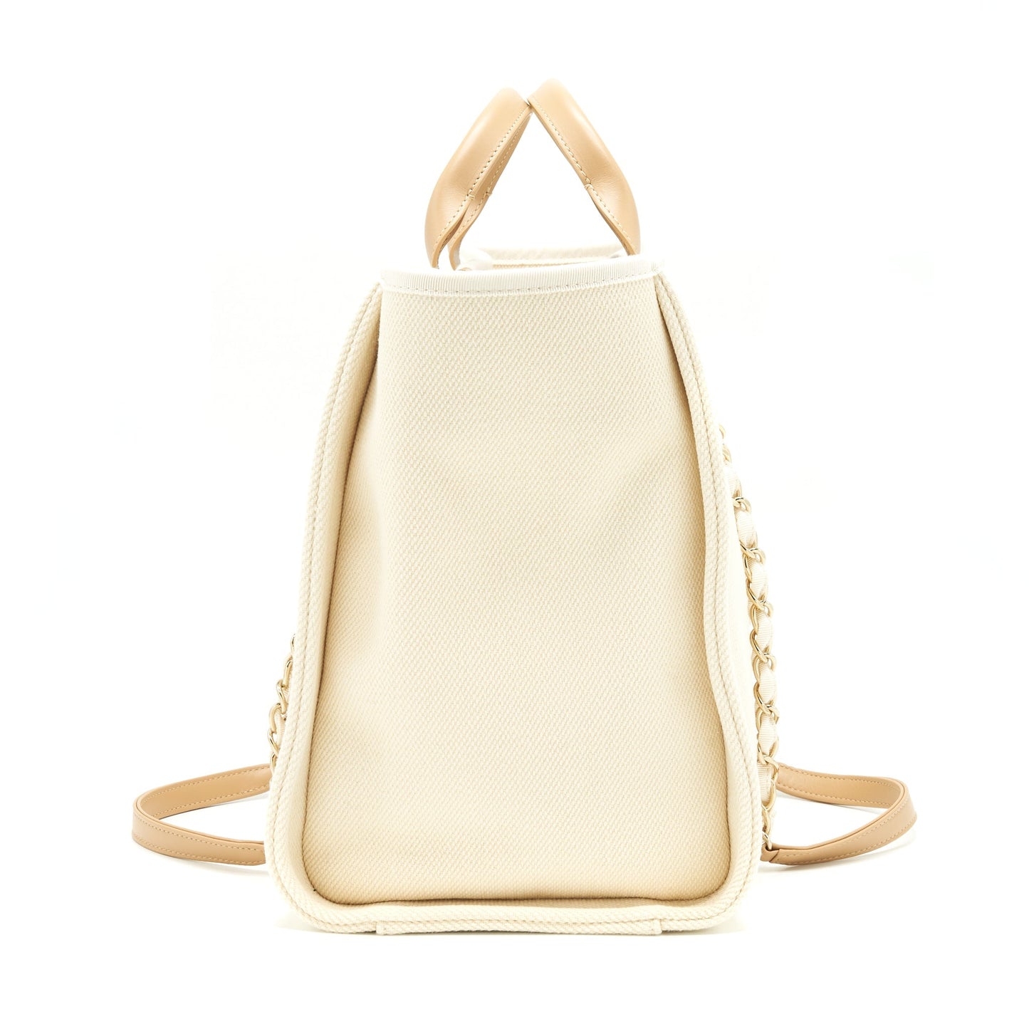 Chanel Deauville Tote Bag In Creamy White/ Beige