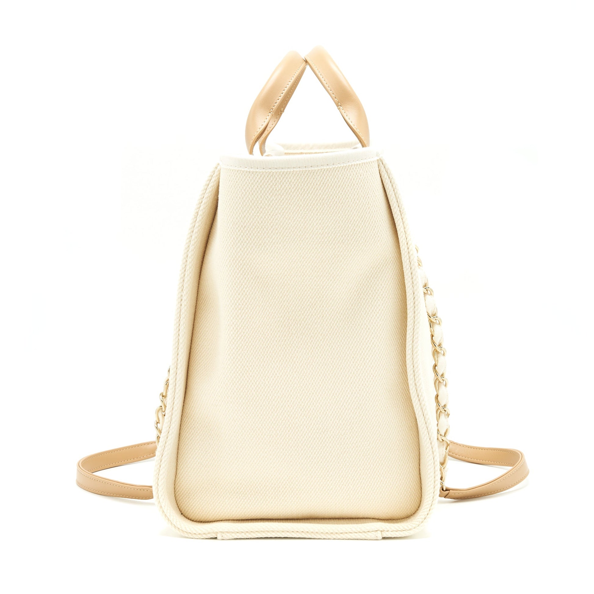 Chanel Deauville Tote Bag In Creamy White/ Beige