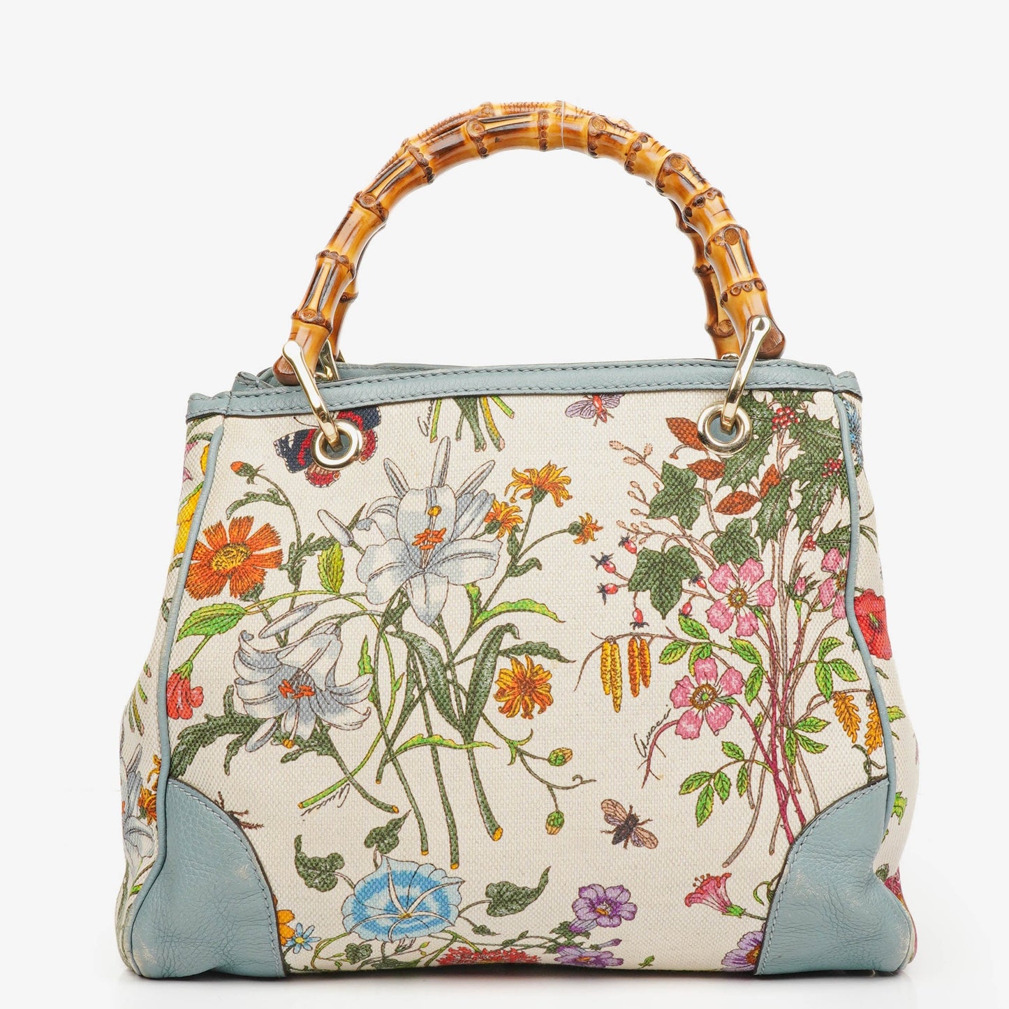 Gucci Bamboo Shopper Multicolour Flora Diana Small Tote Bag