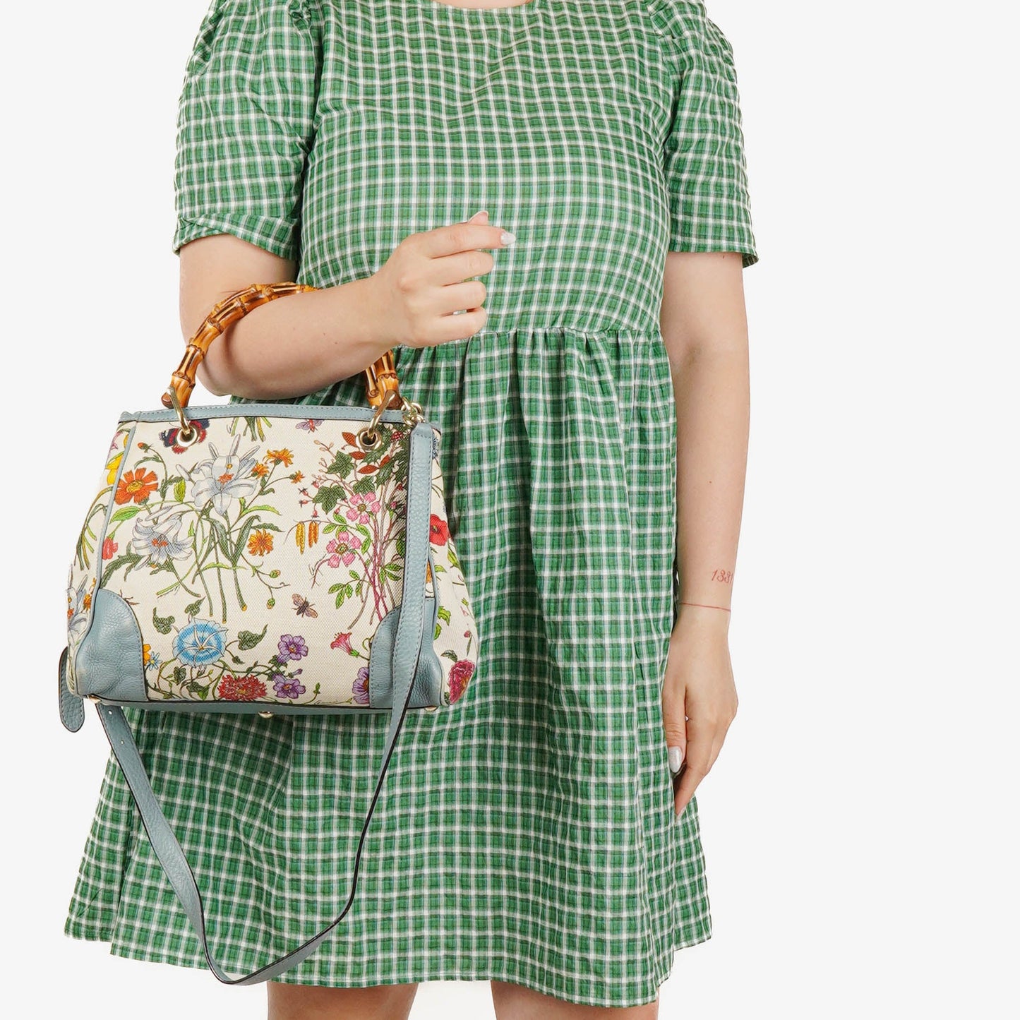 Gucci Bamboo Shopper Multicolour Flora Diana Small Tote Bag