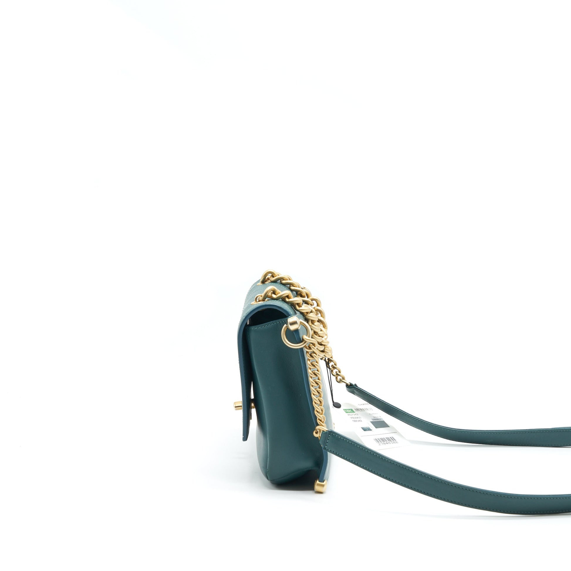 CHANEL FLAP BAG IN DARK TURQUOISE IN