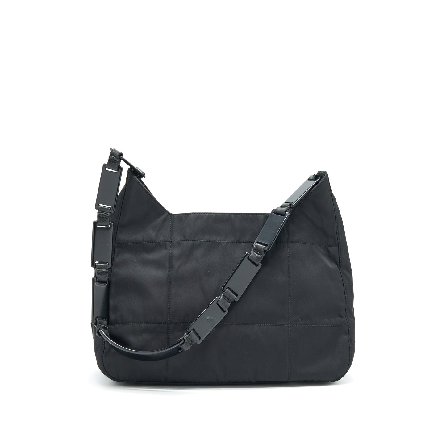 PRADA NYLON SHOULDER BAG IN BLACK