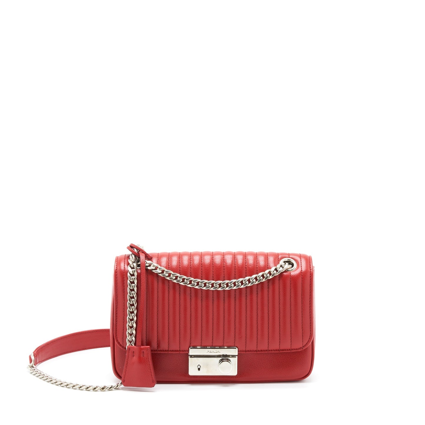 Prada GlacÃ© Crossbody Bag Calfskin Red SHW