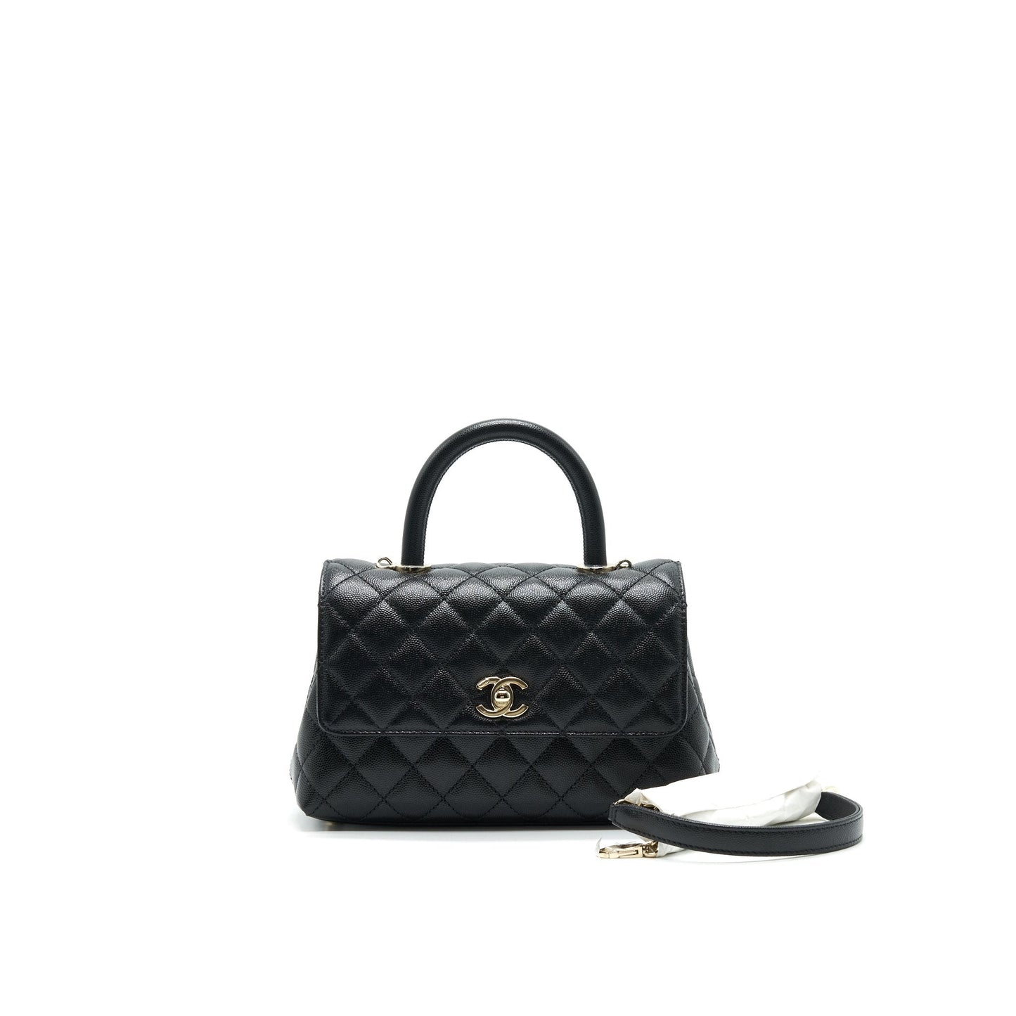 Chanel Small Coco Handle 24cm Caviar Black ( Microchip)