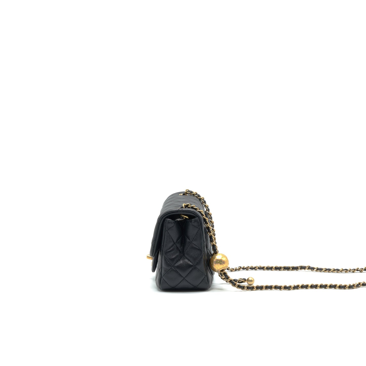 Chanel 21B pearl crush Square mini flap Bag black (new version with microchip)