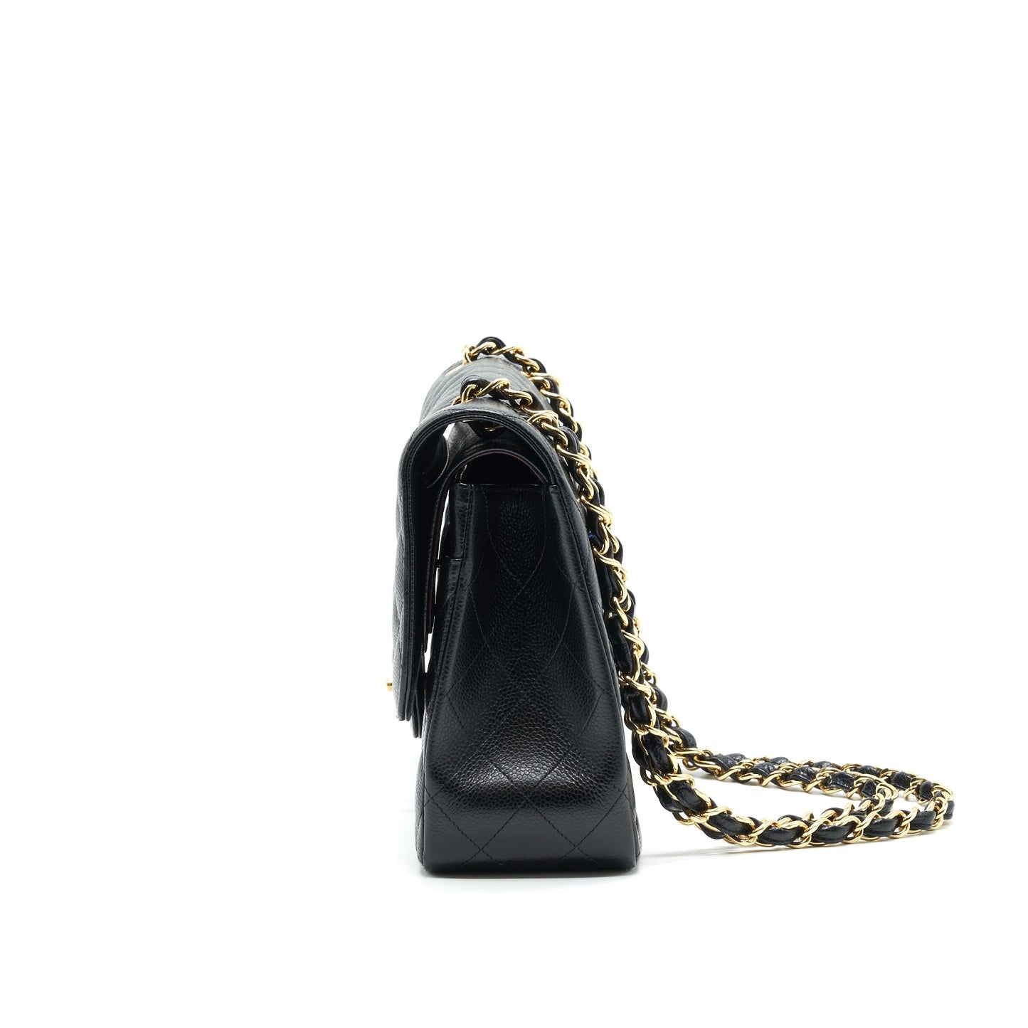CHANEL CLASSIC JUMBO DOUBLE FLAP BAG BLACK CAVIER