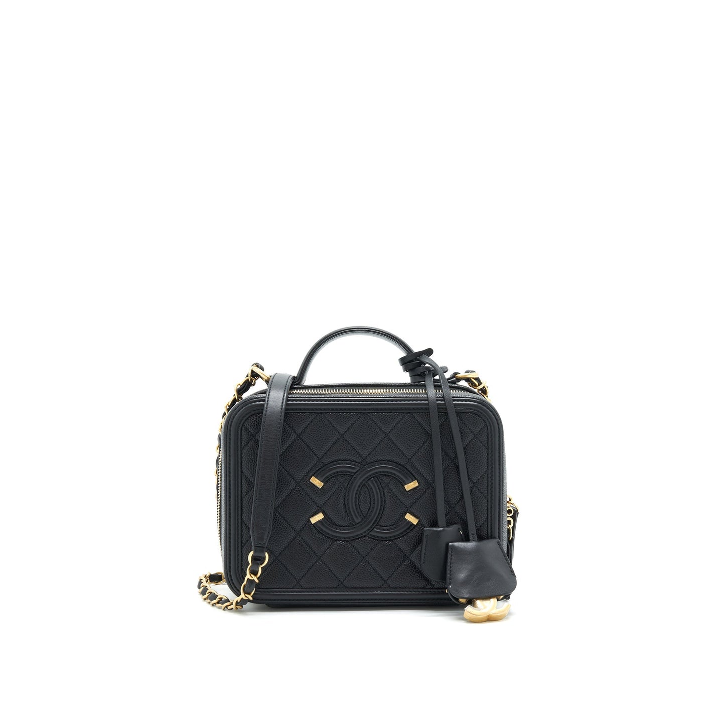 Chanel Cavia Leather Vanity Bag Black