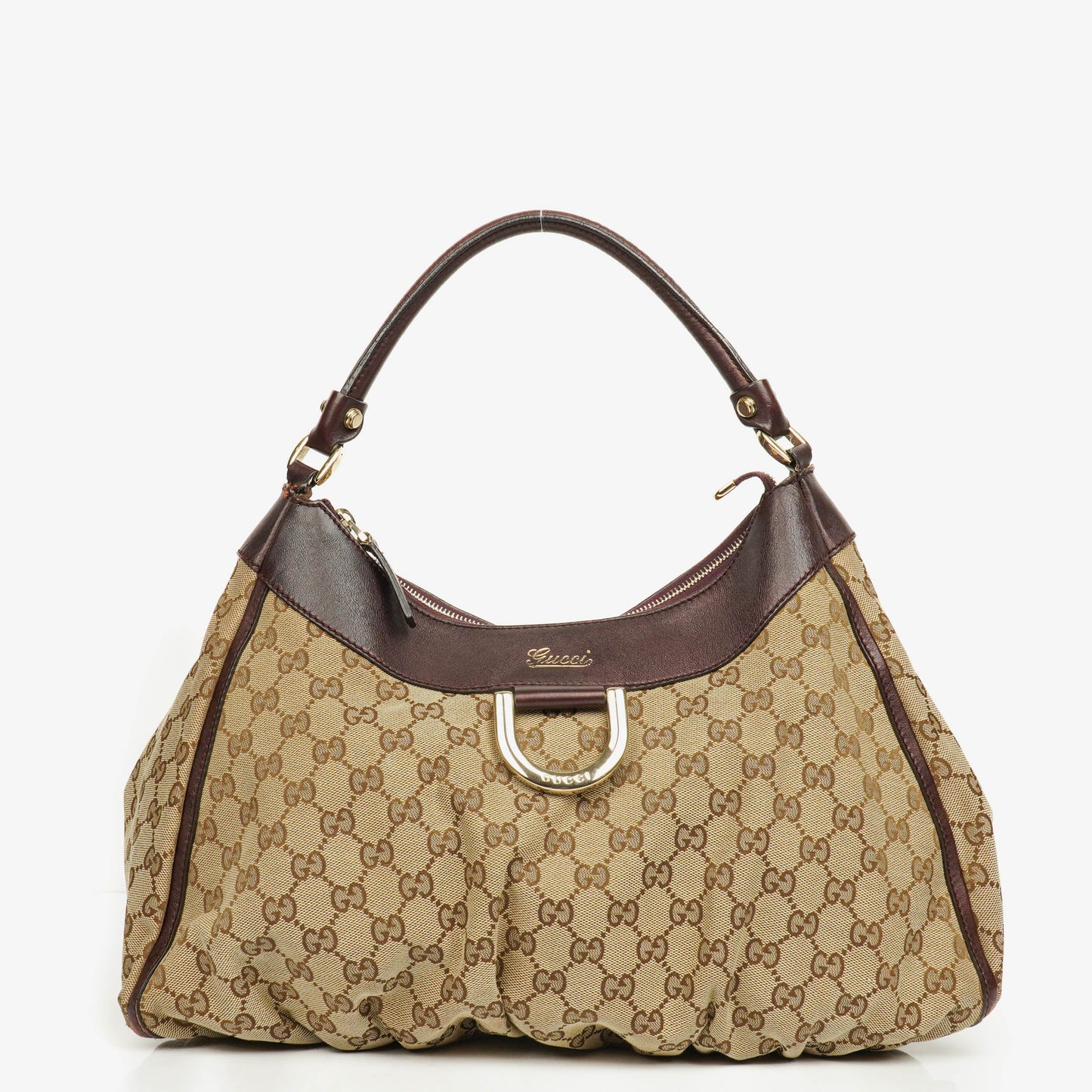 Gucci Monogram Canvas Abbey D-Ring Hobo Bag