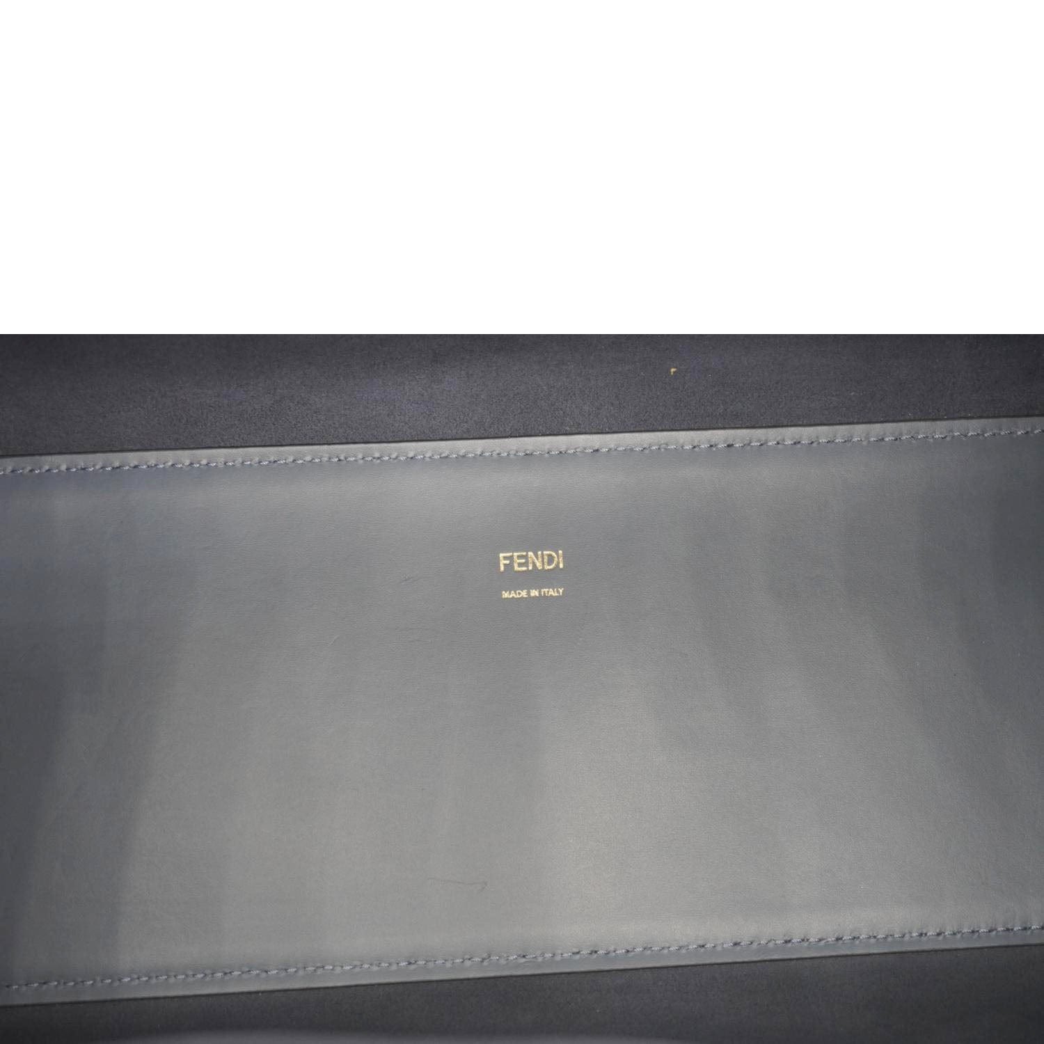 FENDI By The Way Medium Leather Python Print Logo Boston Bag Beige
