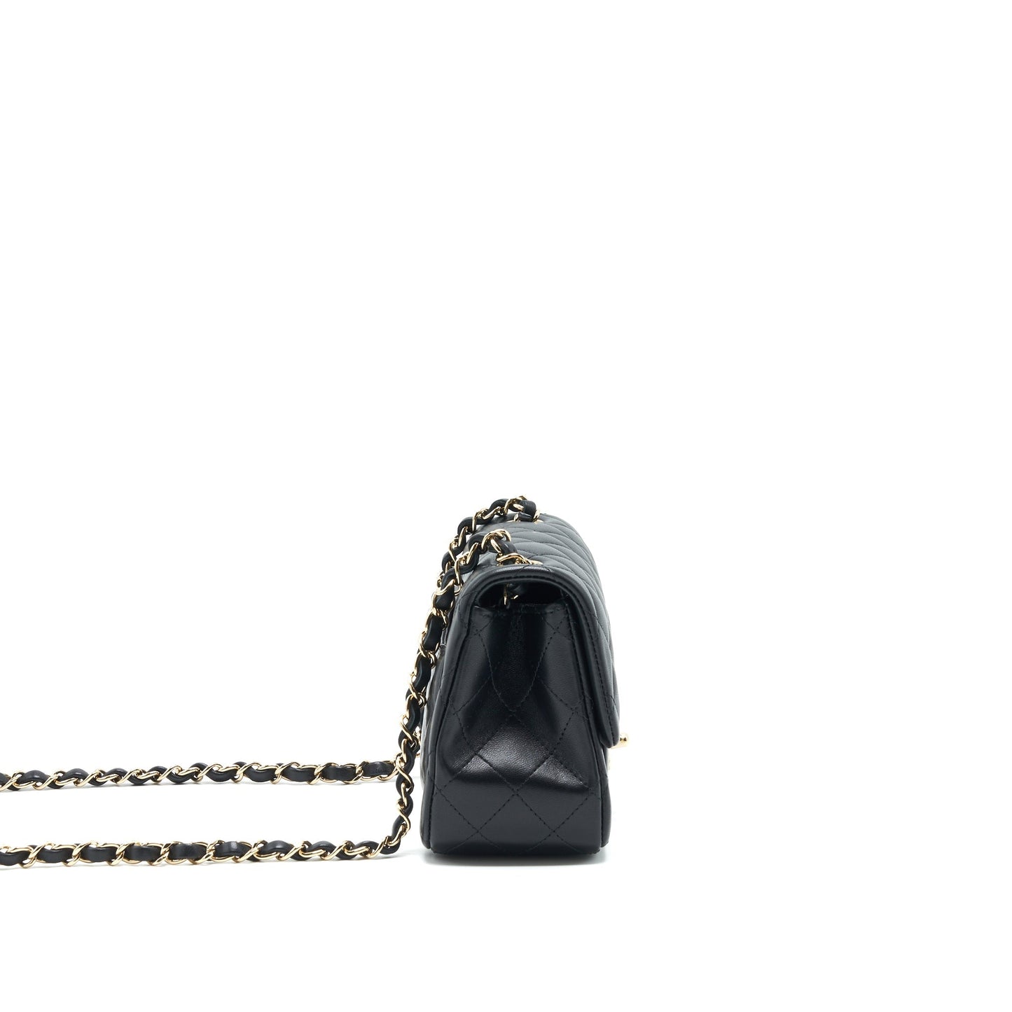 Chanel Mini Square Flap Bag Black Lambskin L