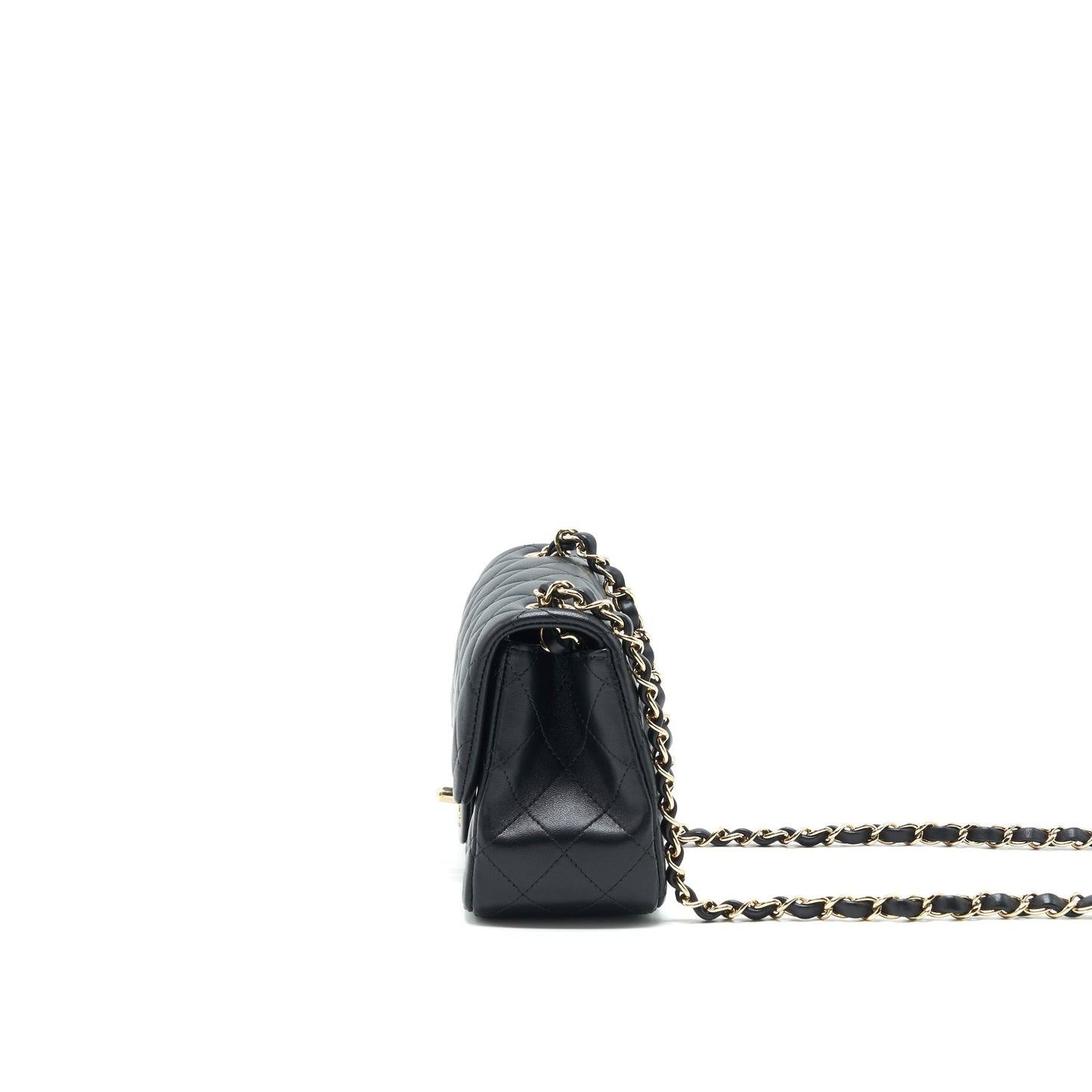 Chanel Mini Square Flap Bag Black Lambskin L