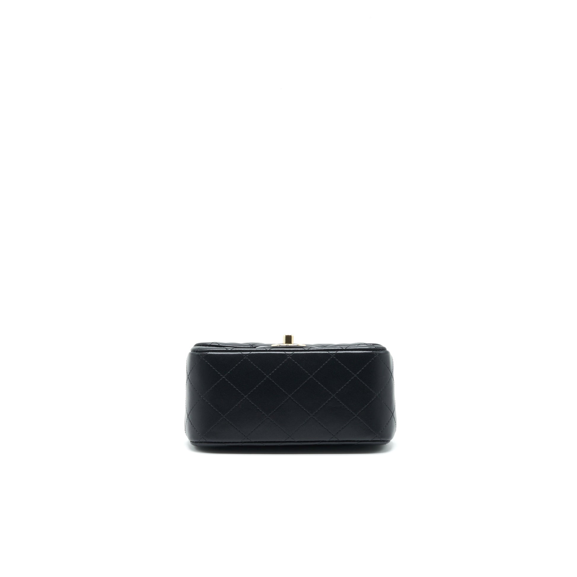 Chanel Mini Square Flap Bag Black Lambskin L