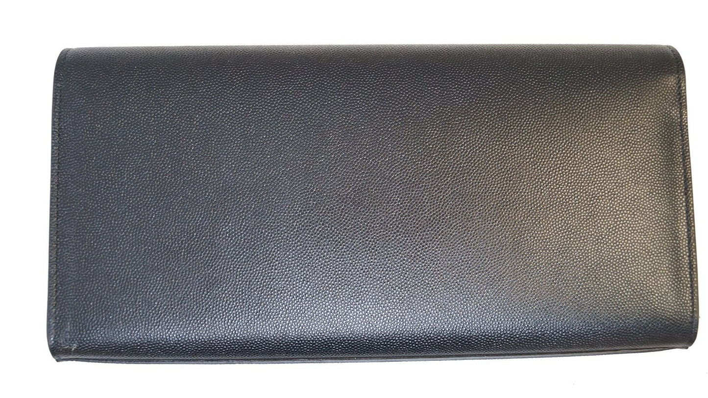 SAINT LAURENT Kate Black Leather Clutch