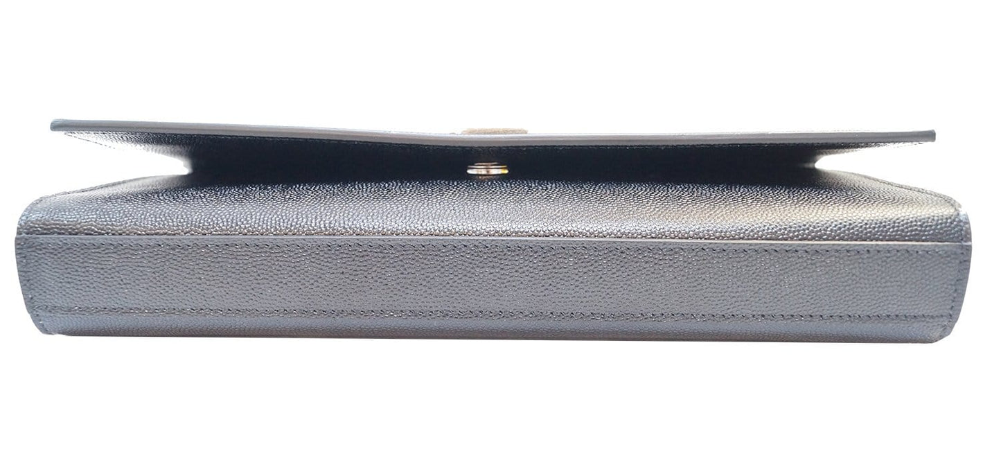 SAINT LAURENT Kate Black Leather Clutch