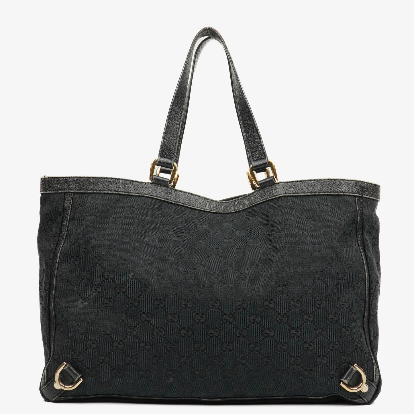 Gucc Monogram GG Canvas Black Abbey Tote Bag
