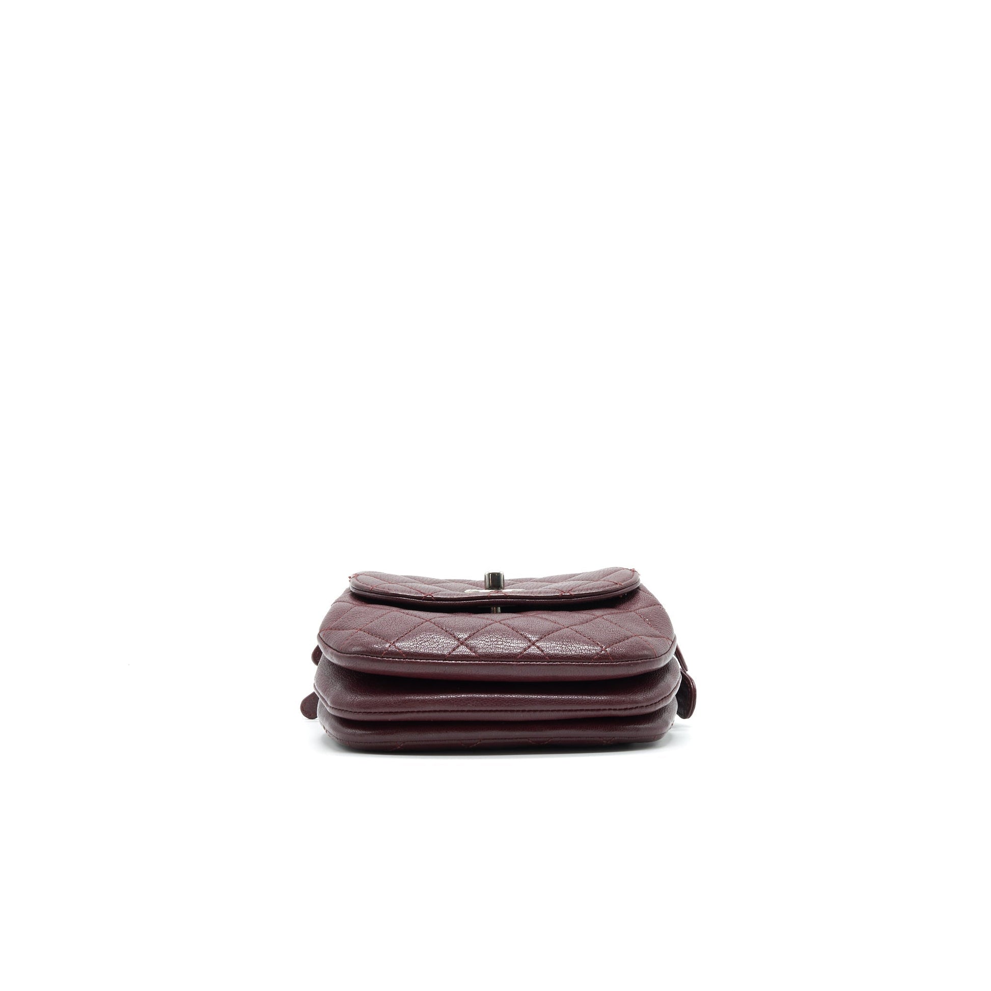 CHANEL Small Flap Bag With Chain Burgundy