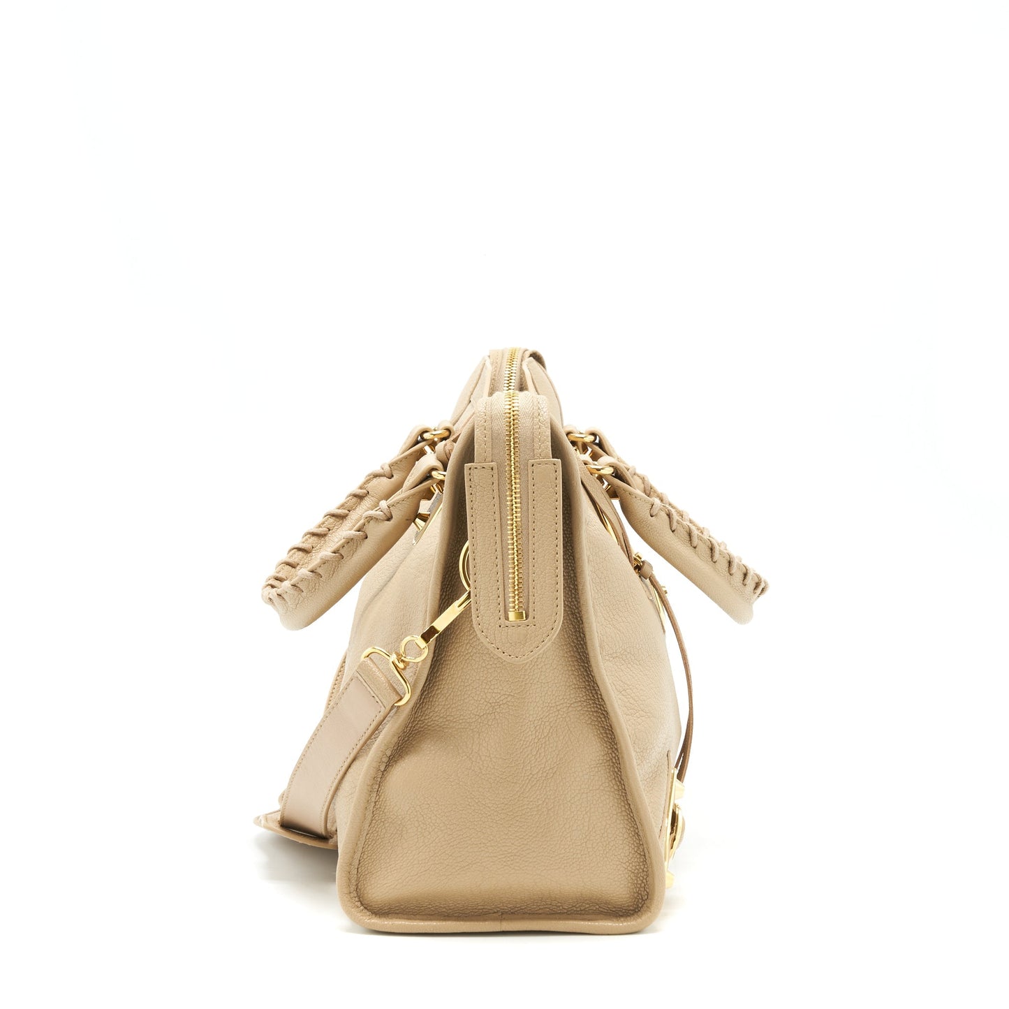 Balenciaga Medium Metallic edge City Purse beige